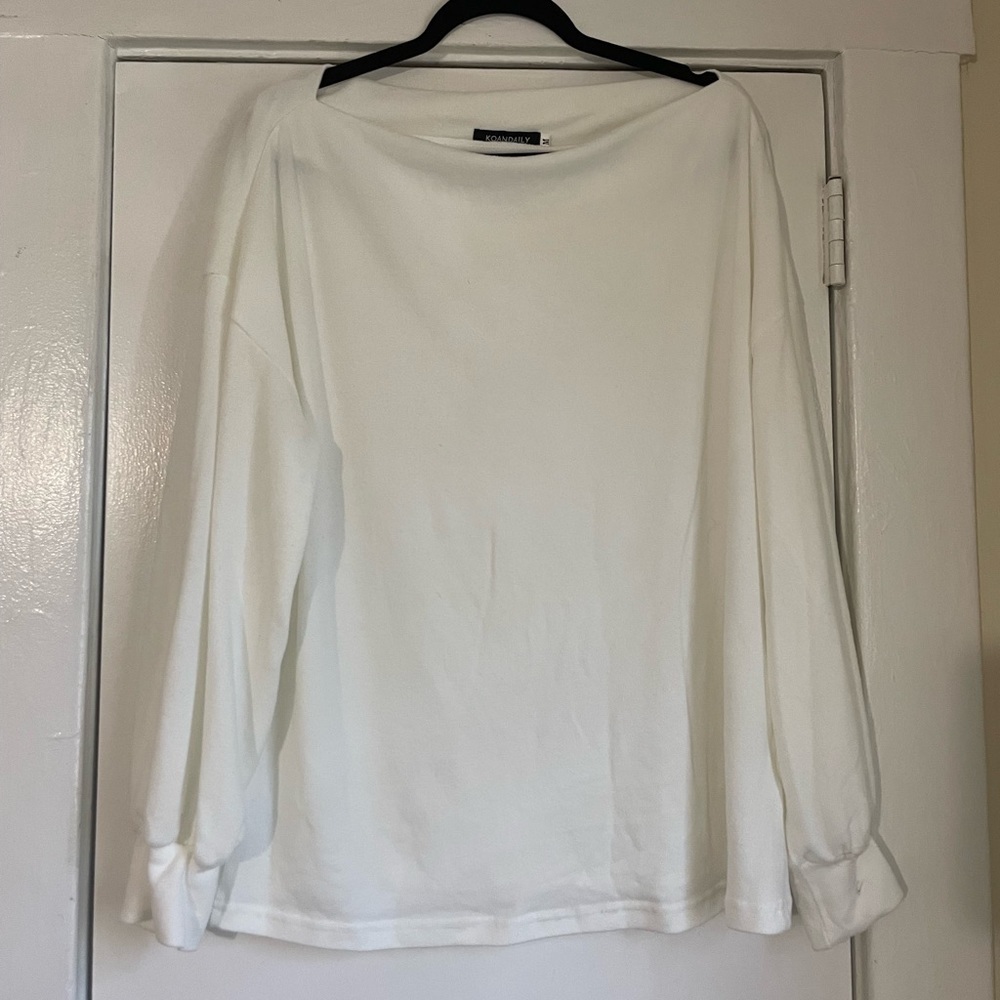 Koandaily White Long Sleeve‎ Blouse Size Medium